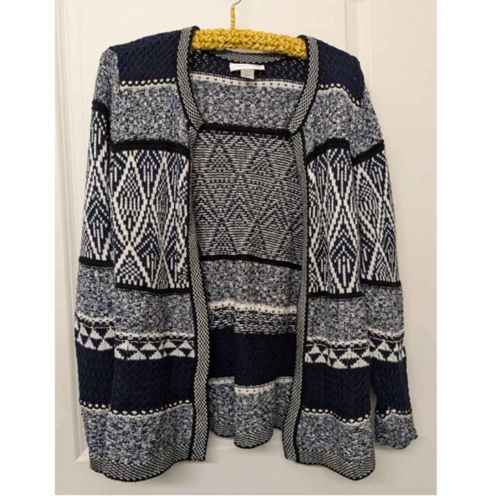 Christoper Bank Blue Cardigan Sweaters for Women, L, cotton, rayon, nylon